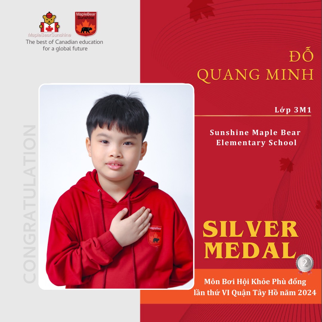 Đỗ Quang Minh lớp 3M1 SMBers đạt huy chương bạc